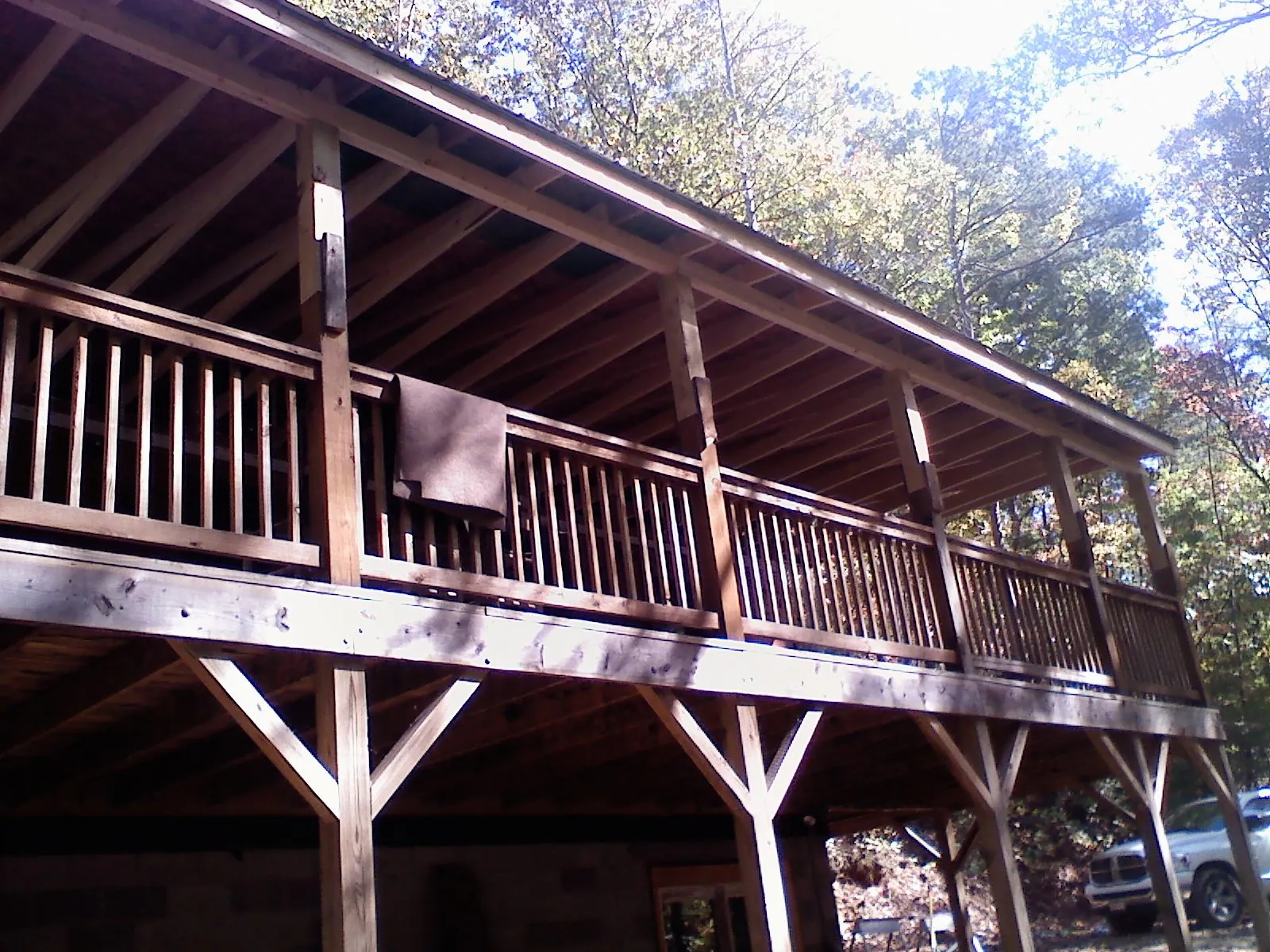 Timber framing under a new elevated porch and deck — Roof Leak Repair in Yoakum by Roofing Brothers